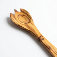Olive Wood Salad Server Set - Spoon & Fork 30cm