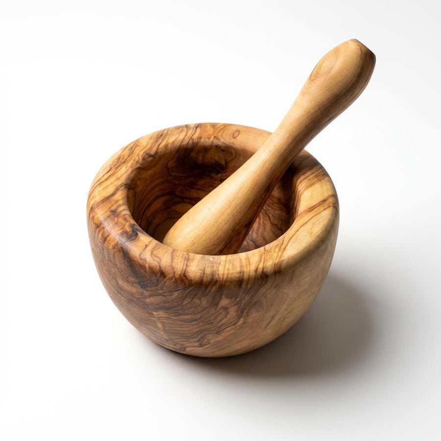 Olive Wood Mortar and Pestle 15cm